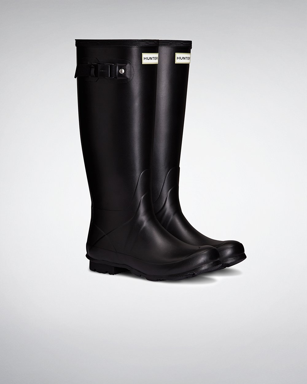 Women Hunter Norris Field Neoprene Lined | Tall Rain Boots Black | NZ-60327-KJUD